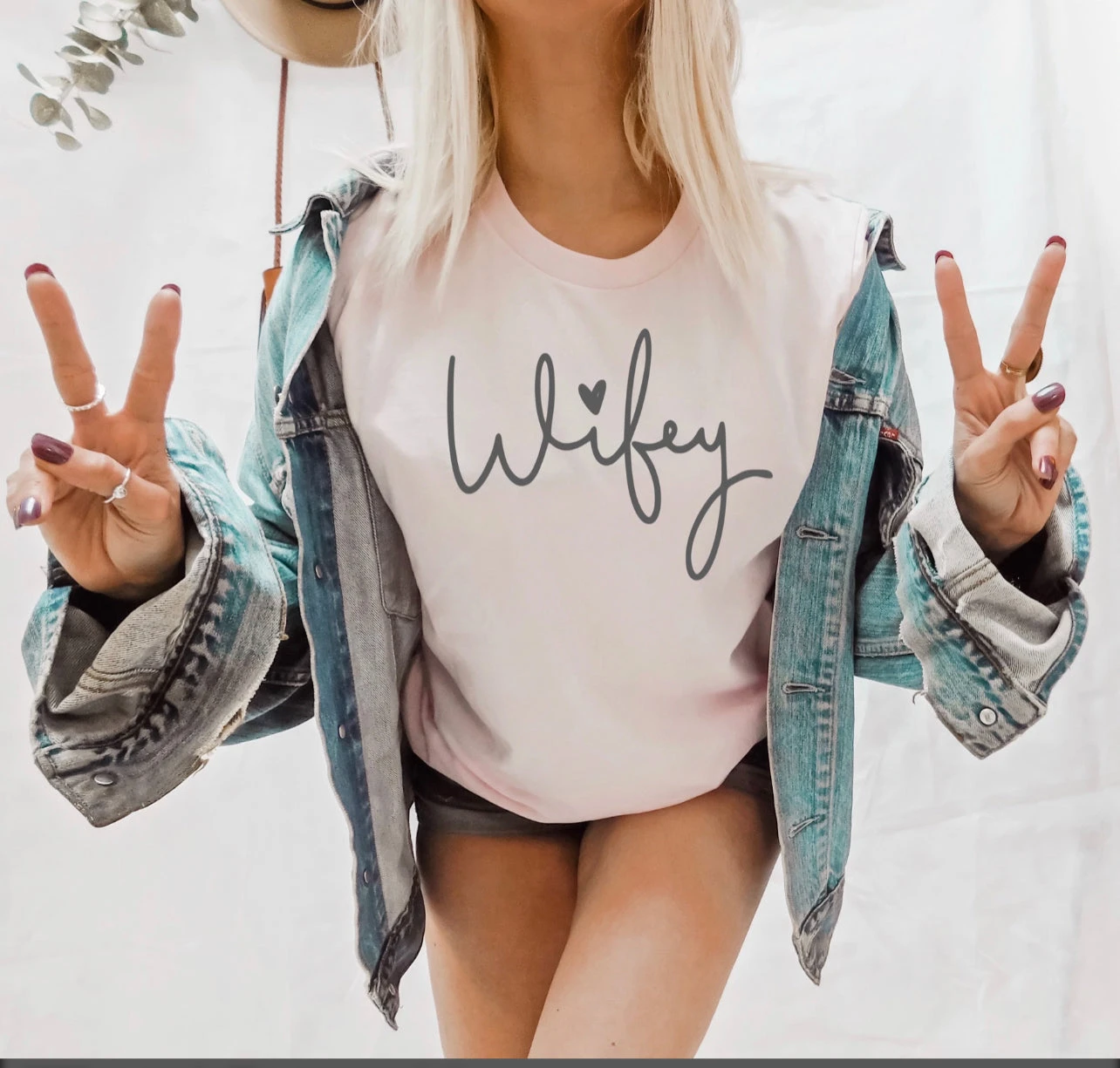 wifey metallic gunmetal shirt