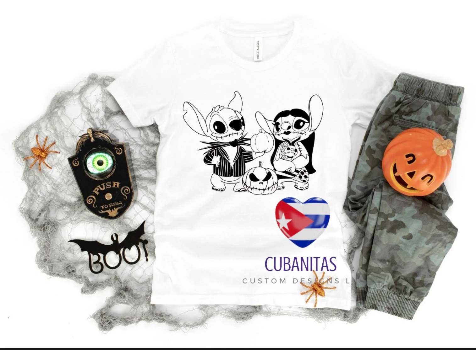 Toddler Halloween Stitch couple T-Shirt